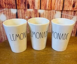 Rae Dunn Melamine Lemonade Cups Tumblers Set of 3 Artisanal Collection